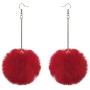 6Pairs Colorful Faux Fur Round Ball Plush Pom Pom Drop Dangle Big Earrings Lovely Cute Long Tassel Statement Fluffy Earrings for Women Girl Girlfriend Christmas Valentines Jewelry Gift