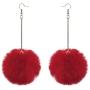 6Pairs Colorful Faux Fur Round Ball Plush Pom Pom Drop Dangle Big Earrings Lovely Cute Long Tassel Statement Fluffy Earrings for Women Girl Girlfriend Christmas Valentines Jewelry Gift