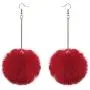 6Pairs Colorful Faux Fur Round Ball Plush Pom Pom Drop Dangle Big Earrings Lovely Cute Long Tassel Statement Fluffy Earrings for Women Girl Girlfriend Christmas Valentines Jewelry Gift