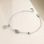 Hand of Fatima Bracelet for Women Sterling Silver Evil Eye Bracelet Good Luck Bracelets Gifts for Girls