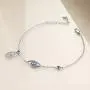 Hand of Fatima Bracelet for Women Sterling Silver Evil Eye Bracelet Good Luck Bracelets Gifts for Girls