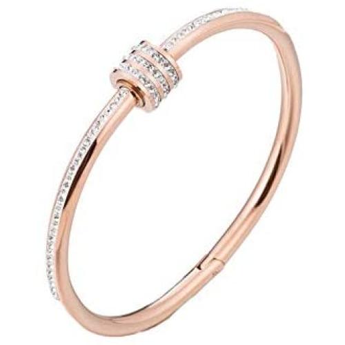Arain Byqone Love Bracelet, Screw Bracelet Titanium Steel Bracelet, Buckle Bangle Bracelet High Polished Bangle Shiny Minimalist Stainless Steel Bangle for Women Stainless Steel Jewelry Come Gift Box