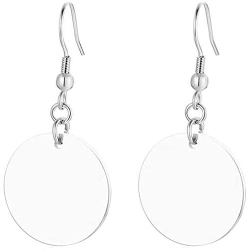 Stainless Steel Round Flake Simple Plain Dangel Drop Earrings