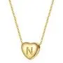 SANNYRA Dainty Initial Necklace 14K Gold White Gold Rose Gold Plated Letters A-Z 26 Alphabet Heart Pendant Necklace for Women，Valentines Day Gifts