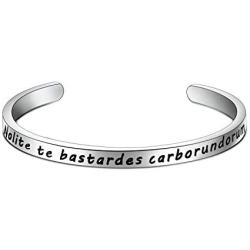 HOLLP Feminist Gift The Handmaid’s Tale Nolite Te Bastardes Carborundorum Keyring Feminist Jewelry, Dont Let The Bastards Grind You Down