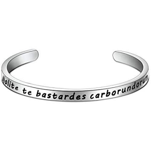 HOLLP Feminist Gift The Handmaid’s Tale Nolite Te Bastardes Carborundorum Keyring Feminist Jewelry, Dont Let The Bastards Grind You Down