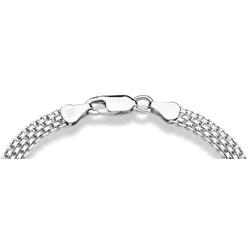 Miabella 925 Sterling Silver Italian 6mm Solid Bismark Mesh Link Chain Bracelet for Women 6.5, 7, 7.5, 8 Inch Made in Italy