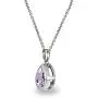 Sterling Silver Genuine or Synthetic Gemstone 8x6mm Teardrop Bezel-Set Dainty Pendant Necklace Sterling Silver Genuine or Synthetic Gemstone 8x6mm Teardrop Bezel-Set Dainty Pendant Necklace