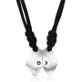 Sun and Moon Engraved Stone Pendant Necklace Magnet Attraction Design Romantic Love Stone Necklace for Boyfriend Girlfriend Couples Valentines Day Jewelry