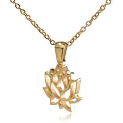 Clayton Jewelry Lotus Flower Stainless Steel Necklace