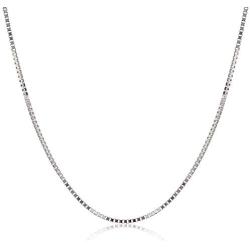 Aloha Jewelry Company Sterling Silver 1mm Box Chain Necklace Solid Italian Nickle-Free, 14-36 Inch