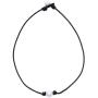 Aobei Single Cultured Freshwater Pearl Choker Necklace for Women Genuine Leather Jewelry Handmade