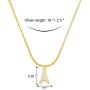 JUSZXY Initial Cubic Zirconia Necklace 14K Gold Plated Jewelry Gifts for Women Girls, Dainty Snake Chain Letter Choker Necklace Adjustable Chain 16'' + 2''