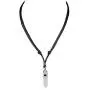 BlueRica Crystal Quartz Pendant on Adjustable Black Rope Cord Necklace BlueRica Crystal Quartz Pendant on Adjustable Black Rope Cord Necklace