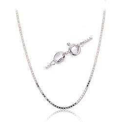 BQfife Jewelry 925 Sterling Silver Designer Chain 0.8MM Delicate Italian Box Chain - Super Thin & Strong Lovely Necklaces