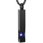 BLESSILY Cremation Jewelry Urn Necklace for Ashes for Men Square Cube Stainless Steel Memorial Keepsake Pendant with Blue Birthstone BLESSILY Cremation Jewelry Urn Necklace for Ashes for Men Square Cube Stainless Steel Memorial Keepsake Pendant with Blue Birthstone