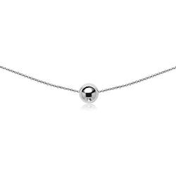 GemStar USA Sterling Silver High Polished 8mm Bead Ball Dainty Choker Necklace