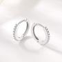 Small Sterling Silver Hoop Earrings for Women Men Girls, 4 Pairs Tiny Cubic Zirconia Huggie Earrings Set | Mini Hypoallergenic Cartilage CZ Tragus Helix Piercing Earrings 8mm 10mm 12mm