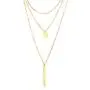 Ximi Jewelry Stainless Steel Triple-layered Vertical Bar Pendant Necklace for Women Girl,3 Tier Long Chain