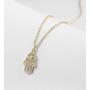 Kyerlyn Hamsa Evil Eye Pendant Necklace 14K Gold Plated Dainty Necklace for Women Handmade Jewerly Gift for Teen Girls