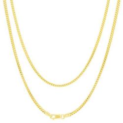 Nuragold 14k Yellow Gold 2mm Solid Franco Wheat Spiga Foxtail Chain Pendant Necklace, Mens Womens Lobster Lock 16'' 18'' 20'' 22'' 24'' 26'' 28'' 30''