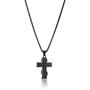 HZMAN Vintage Orthodox Cross Crucifix Stainless Steel Pendant Necklace 22+2 Inches Chain, Colour Silver Gold Black