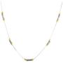 PZ Paz Creations 925 Sterling Silver Necklace For Women Girls | 14kt Gold Over Silver Two-tone Station Design | 24'' with Lobster Lock | Hypoallergenic