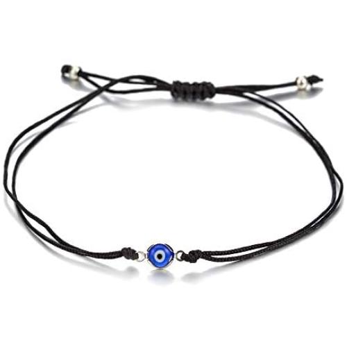6pcs Red/Black String Kabbalah Turkish Evil Eye Charm Bracelets for Protection and Luck Adjustable Hand-Woven Red Cord Thread Friendship Bracelet Amulet Jewelry