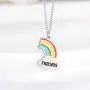 2 Pcs Rainbow Cloud Pendant Necklaces BFF Friendship Jewelry Gifts for Girls