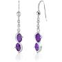 Peora Nurse Retirement Jewelry for Women - Sterling Silver Necklace Earrings Set Amethyst Oval Shape, Farewell Gifts for Coworker with Gift Box
