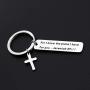 HOLLP Religious Jewelry Jeremiah 29:11 Keychain for I Know The Plans I Have for You Christian Gift Cross Charm