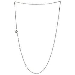 Ollia Jewelry 925 Sterling Silver 1.5mm Adjustable Rolo Chain Necklace with Lobster Claw Clasp Fit European Style Beads and Charms