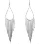 Silver Hook Long Chain Tassel Dangle Earrings for Women Long Tassel Drop Dangle Statement Earrings Party Jewelry