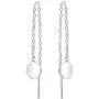Trendy Circular Disc Thread Slide-Through .925 Sterling Silver Earrings Trendy Circular Disc Thread Slide-Through .925 Sterling Silver Earrings