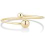 Miabella 18K Gold Over Sterling Silver Italian Flexible Open Bypass Bead Ball Cuff Bangle Bracelet for Women 6.75-7, 7.25-7.5, 7.75-8 Inch 925 Jewelry Made in Italy