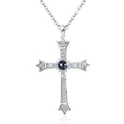 Jewenova Cross Projection Necklace for Women Men Bible Lords Prayer Cross Necklace Cubic Zirconia Cross Pendant Necklace Christian Religious Jewelry Gifts for Women