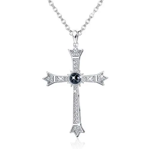 Jewenova Cross Projection Necklace for Women Men Bible Lords Prayer Cross Necklace Cubic Zirconia Cross Pendant Necklace Christian Religious Jewelry Gifts for Women Jewenova Cross Projection Necklace for Women Men Bible Lords Prayer Cross Necklace Cubic Zirconia Cross Pendant Necklace Christian Religious Jewelry Gifts for Women
