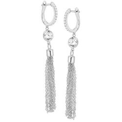 Silpada Cosmos Tassel Drop Earrings with Cubic Zirconia in Sterling Silver