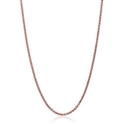 GemStar USA Rose Gold Flashed Sterling Silver 1mm Thin Cable Rolo Chain Necklace, 14-36 Inches