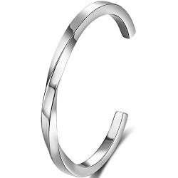 Jude Jewelers Stainlesss Steel Twisted Wave Classical Simple Plain Open Cuff Bangle Bracelet