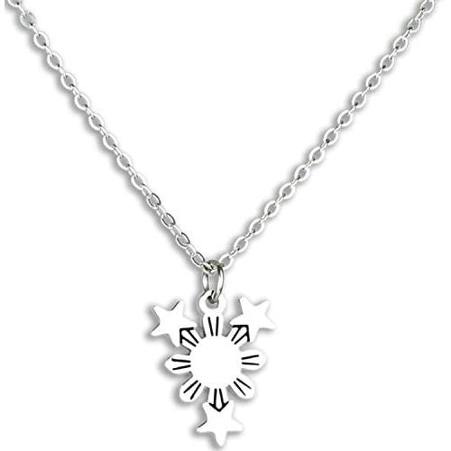 Kivosliviz Philippines Sun Necklace Philippines Jewelry Gift for Filipino Philippines Star Necklace Philippine Pride Necklace