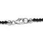 Shop LC 925 Sterling Silver Rhodium Plated Round Beads Natural Black Spinel Beaded Necklace Fashion Jewelry For Women Size 18'' Ct 28.4