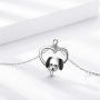 Dog Necklace for Women 925 Sterling Silver Puppy Dog Heart Pendant Necklace Cute Animal Jewelry for Birthday Christmas Gifts