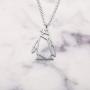 La Menagerie Penguin Silver Origami Jewelry & Silver Geometric Necklace – 925 Sterling Plated Silver Necklace & Penguin Necklaces for Women – Penguin Necklace for Girls & Origami Necklace