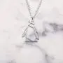 La Menagerie Penguin Silver Origami Jewelry & Silver Geometric Necklace – 925 Sterling Plated Silver Necklace & Penguin Necklaces for Women – Penguin Necklace for Girls & Origami Necklace