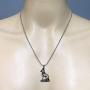 Egyptian Jewelry Pagan Wicca Bastet Bast Goddess Cat Kitty Pewter Mens Womens pendant necklace Amulet for men women unisex Charm w Silver ball chain