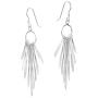 Shimmering Fan of .925 Sterling Silver Dangle Earrings