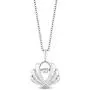 Jewelili Enchanted Disney Fine Jewelry Sterling Silver 1/20 CTTW Ariel Shell Pendant