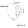 VASSAGO Stainless Steel Irish Triquetra Trinity Celtic Knot Ring Hollow Out Design High Polished Round Charm Bands for Men Women Teens