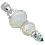 YoTreasure 1.65'' Rainbow Moonstone Blue Topaz 925 Sterling Silver Chain Pendant YoTreasure 1.65'' Rainbow Moonstone Blue Topaz 925 Sterling Silver Chain Pendant